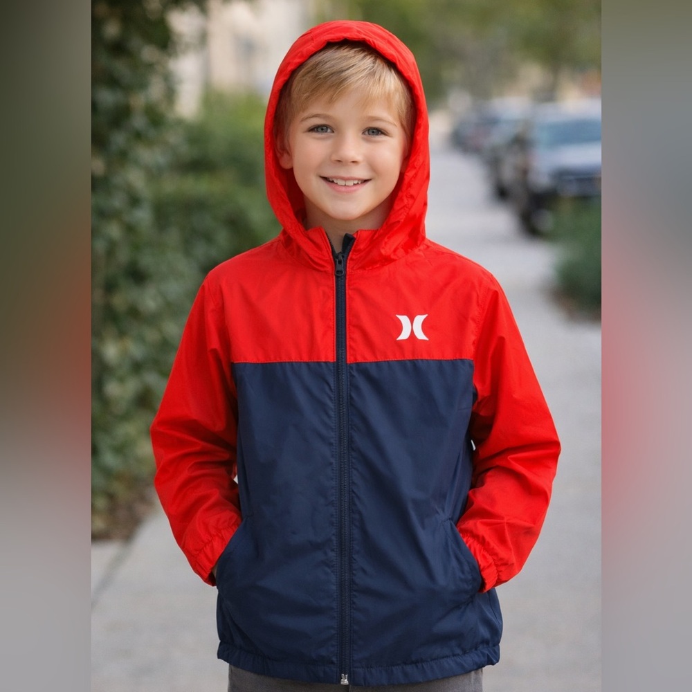 Hurley Red and Navy Kids Jacket